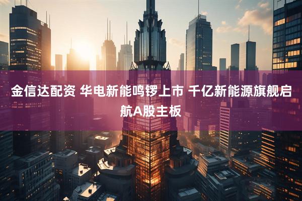 金信达配资 华电新能鸣锣上市 千亿新能源旗舰启航A股主板