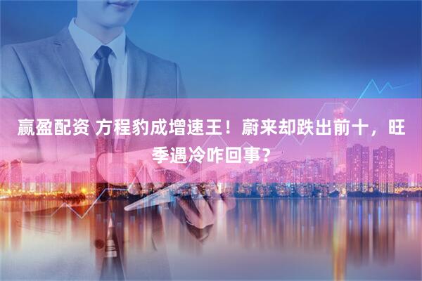 赢盈配资 方程豹成增速王！蔚来却跌出前十，旺季遇冷咋回事？