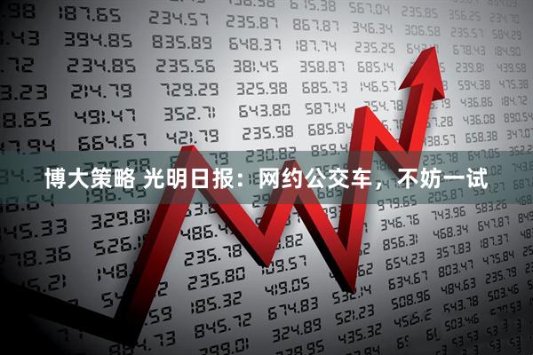 博大策略 光明日报：网约公交车，不妨一试
